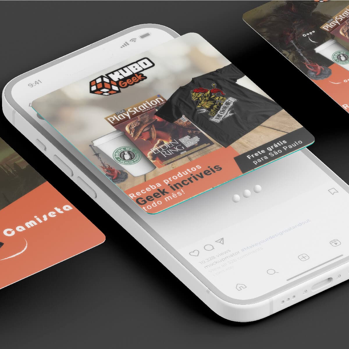 Mockup dos layouts de anuncios para facebook na identidade visual da marca Cutis Anamnese